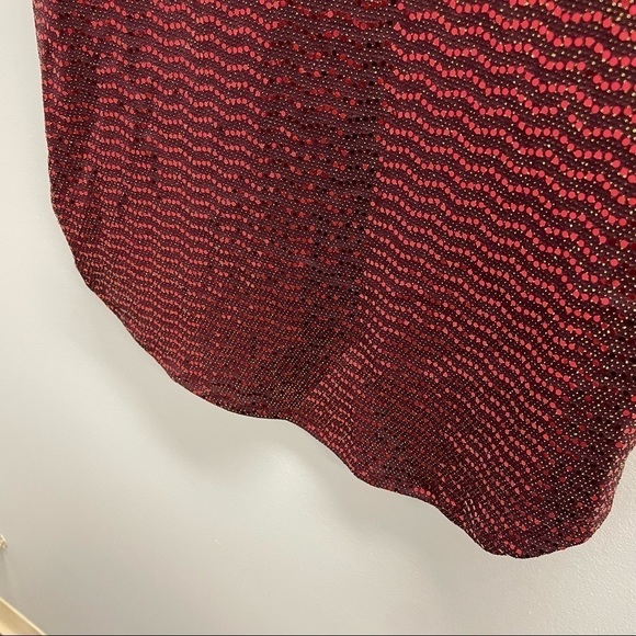 𝅺B Darlin Womens Juniors Sequined Love Sleeves Party Dress, Red, M - Picture 6 of 7